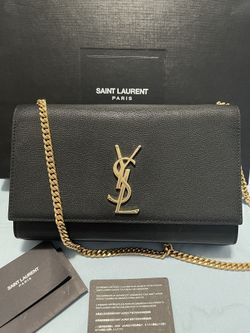 100% Authentic YSL Kate Medium Black Leather Cross Body