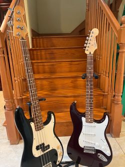 Fender MIM Stratocaster (Mint) MIM Precision Bass