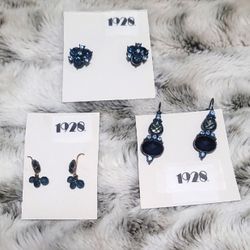 NEW 1928 Blue Dangle Earrings Classic Jewelry