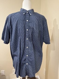 Blue Short Sleeve Button Up Shirt