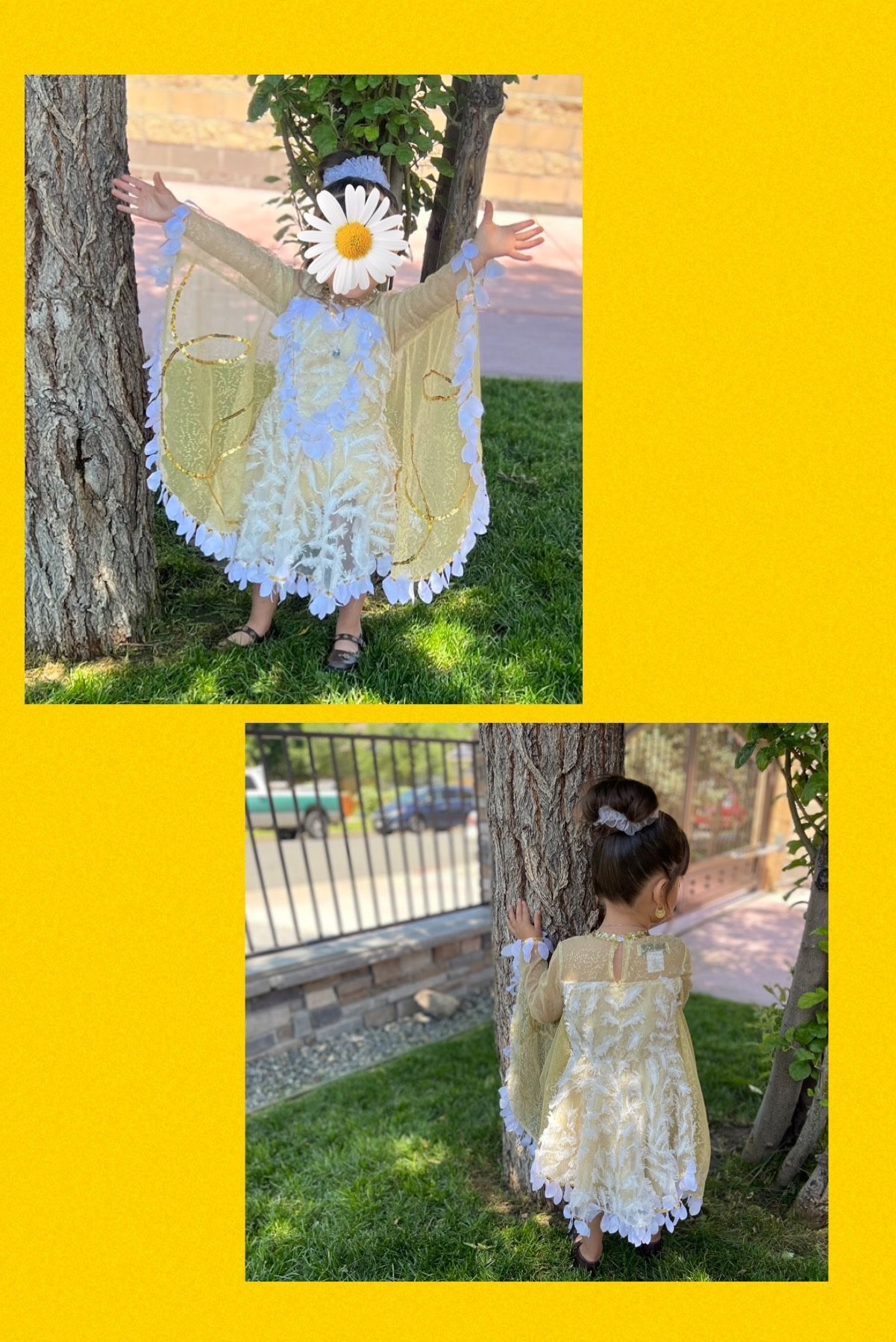 Chasing Fireflies golden metallic sequin feather like dress with wing sleeves