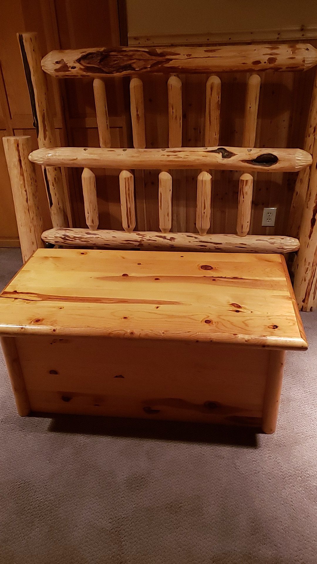 Log bed and storage chest