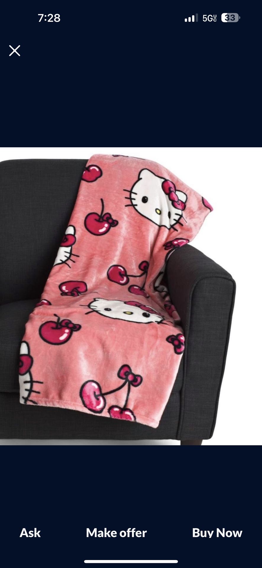 Hello Kitty Cherry Blanket