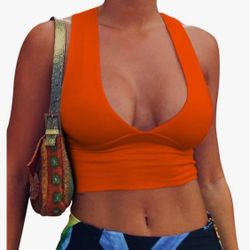 Small Orange/red Crop Top