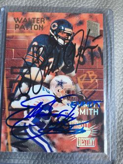 1994 Walter Payton and emmitt smith dual signed auto card
