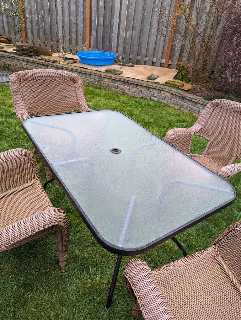 Outdoor Glass Patio Table