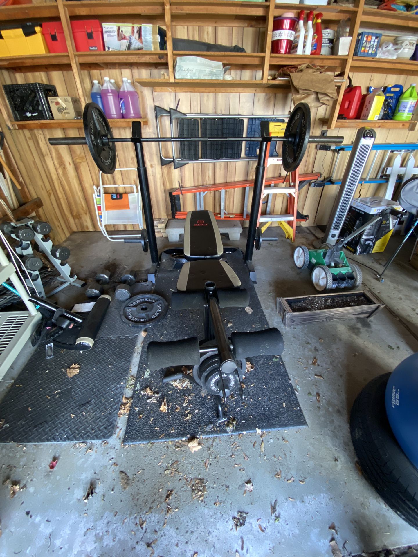 Marcy Weight Bench, Rack And Steel Weight Plates