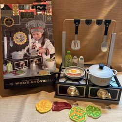 F. A. O. Schwarz Wood Stove Set