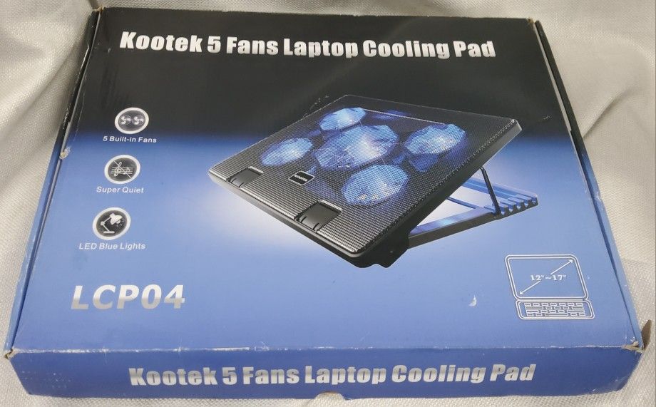 Brand New in Box! Kootek Laptop Cooling Pad, Laptop Cooler with 5 Quiet Fans for 12"-17" Computer