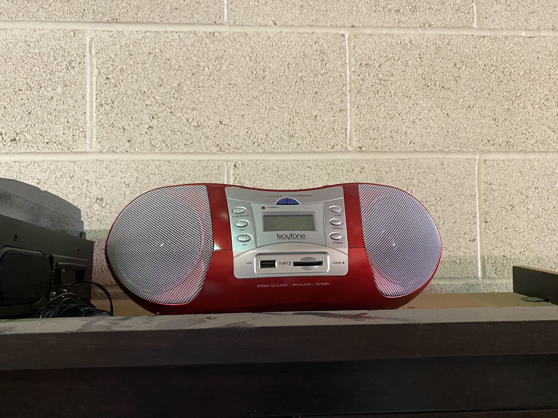 Boytone Red Stereo System Speakers