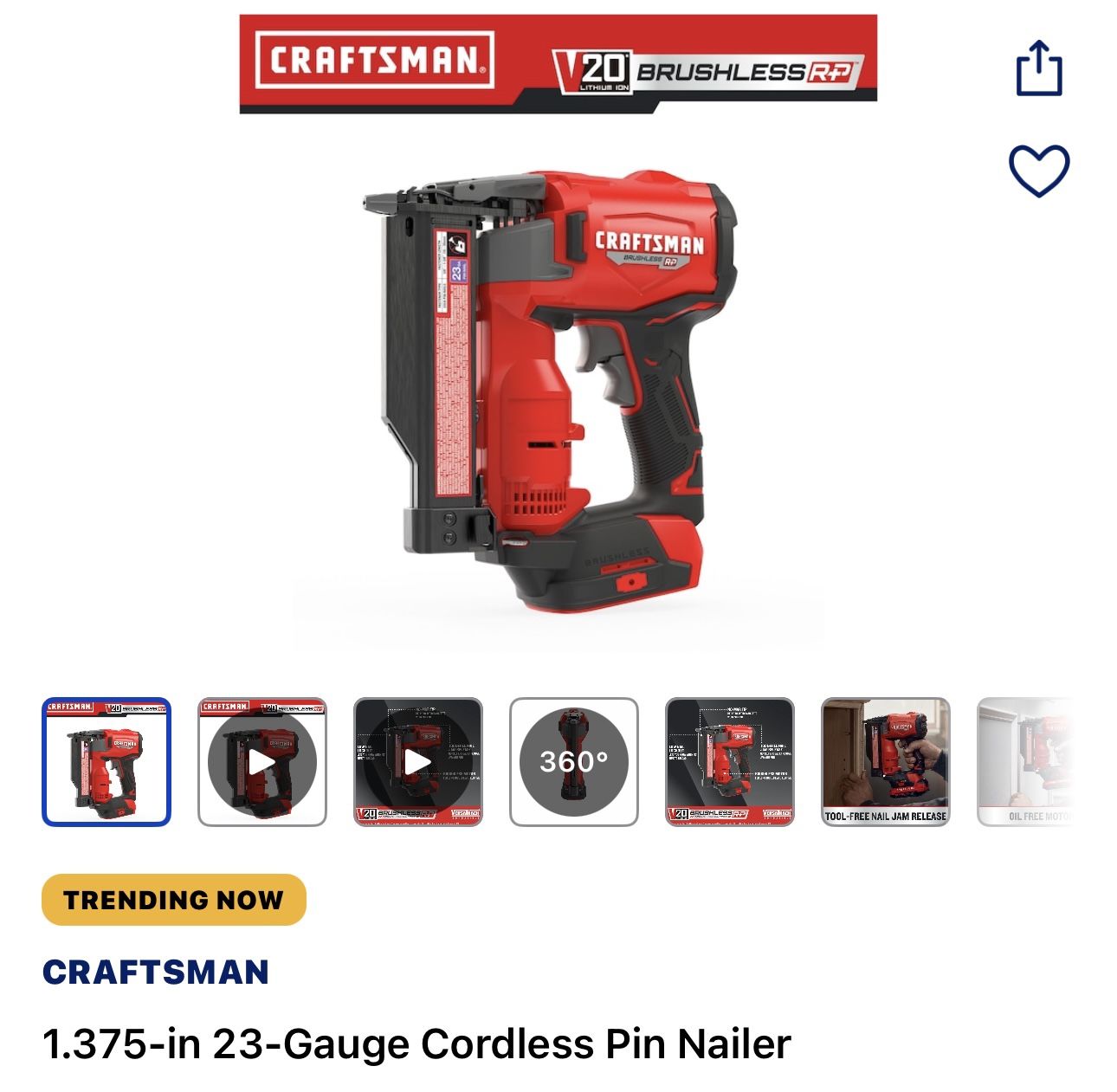 Cordless 23 Ga Pin Nailer