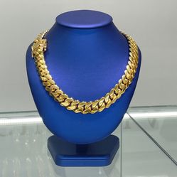 🤝🧑🏼‍🏭14mm 22” Miami Cuban Link 🔗 Chains ⛓️ Plated Gold Over Silver Hefty Gold 14k Shine ✨