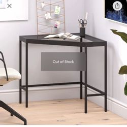 Alexis Corner Desk Metal Glass Minimalist Makeup Table