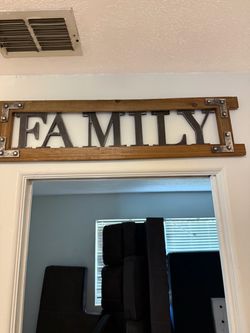 Family Wood and Metal Wall Sign