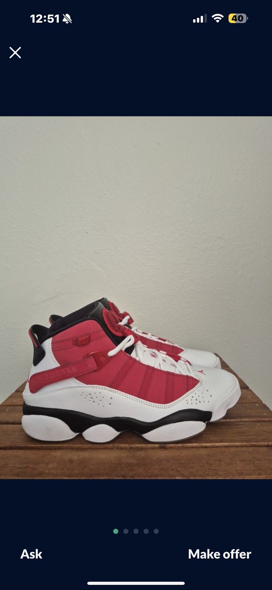 Air Jordan’s 6 Rings Carmine White