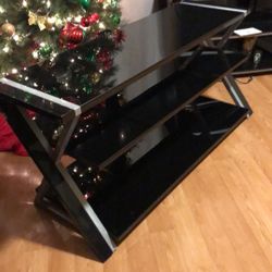 Glass And Metal Tv Stand Great Conditions