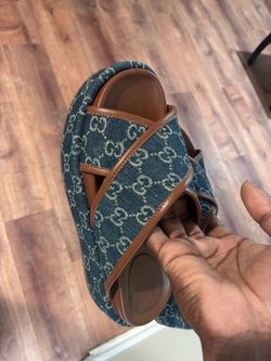 Gucci GG Denim Platform Sandals