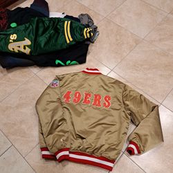 Vintage San Francisco 49ers NFL Starter Jacket Satin Bomber Size XL80s 90s