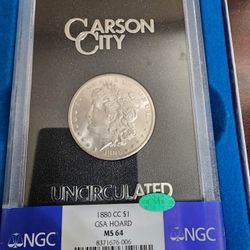1880-CC Morgan Silver Dollar GSA Hoard CAC NGC MS64