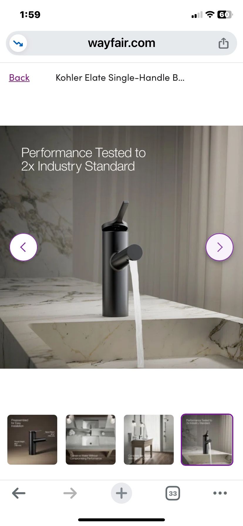 Kohler Black Matte Faucet