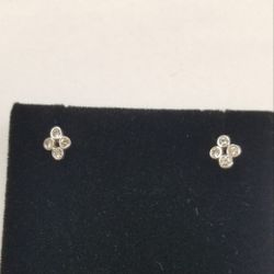 Diamond Earrings In 14kt. White Gold 