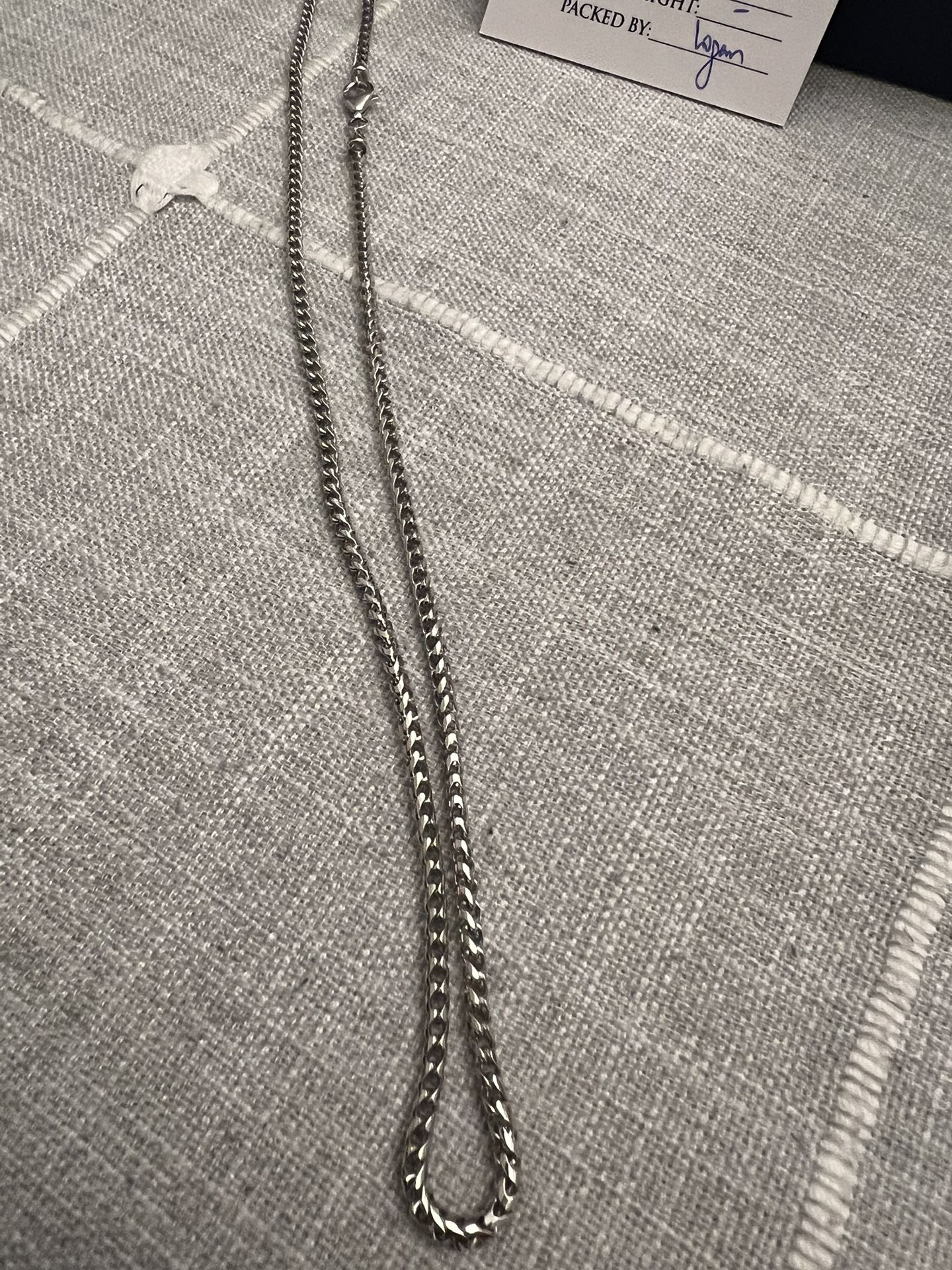 14kt Solid White Gold 3 mm 22.5 Inch diamond Cut Franco Chain