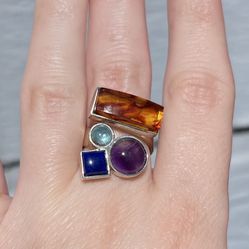 Amber Multi-Stone Ring 
