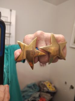 Heavy Solid Brass Star Rings