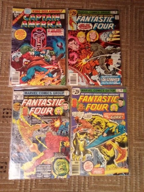 Lot Of 4 70s Marvel Comics Fantastic 4