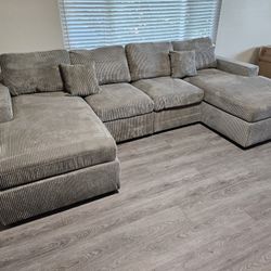 Brand New Doble Chaise Sectional $489 Corduroy Fabric