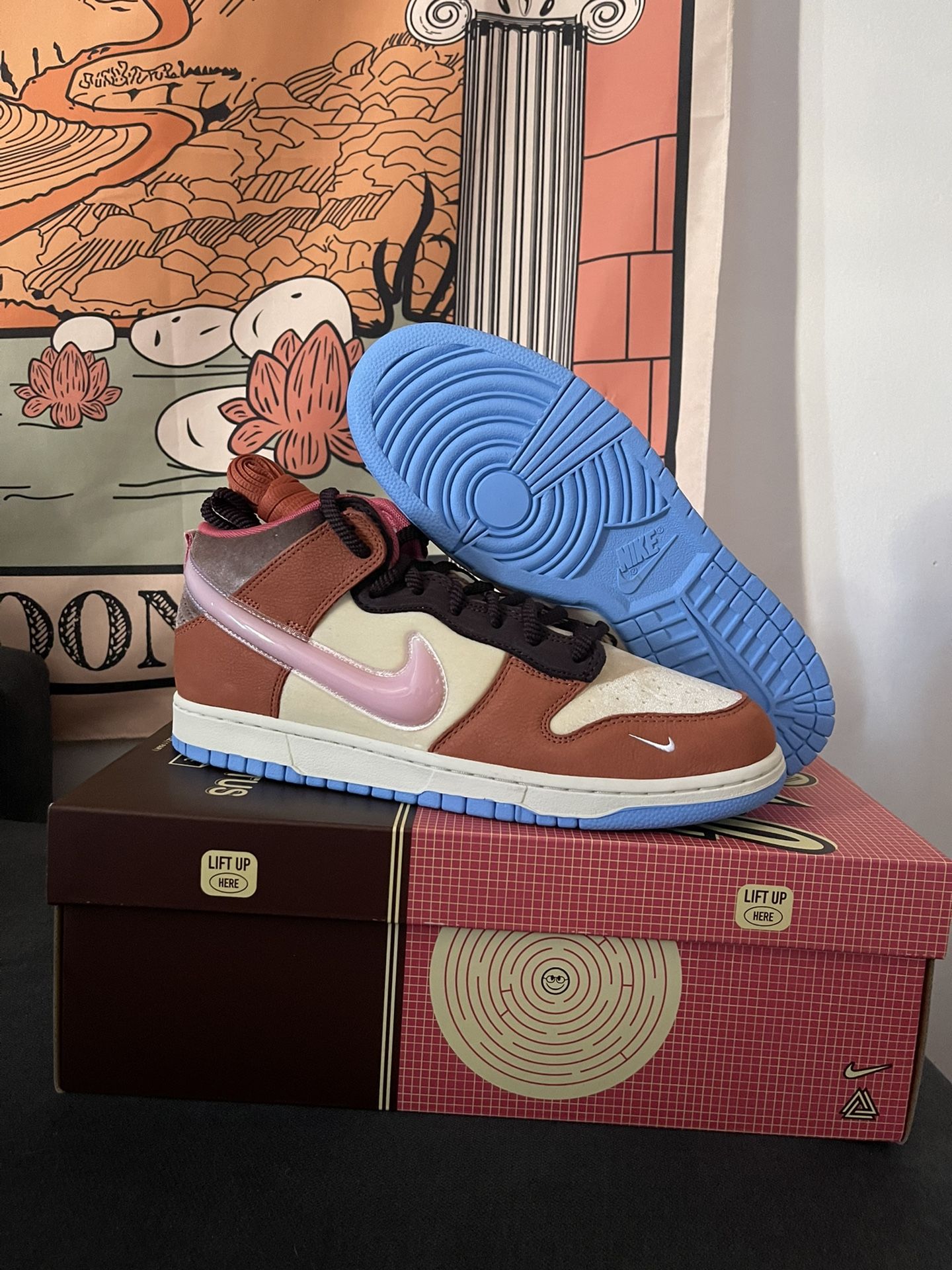 Nike Dunk Mid Social Status Free Lunch Chocolate Milk Size 11.5