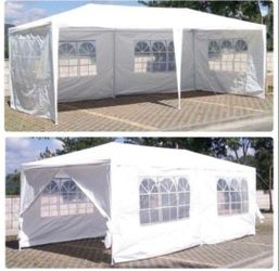 10 ft. x 20 ft. White Wedding Party Canopy Tent Outdoor Gazebo with 6-Removable Sidewalls&venta&%$