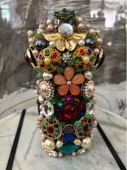 9” Tall Manikin with Repurposed Jewelry. Available in Coral Gables.  Hablo Español. Cash please.