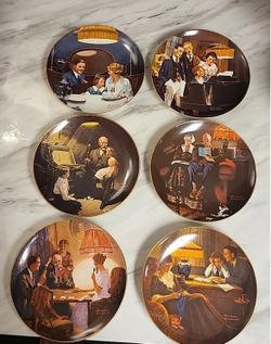 Norman Rockwell Rockwell Light Campaign Series Plates. Set Of 6.