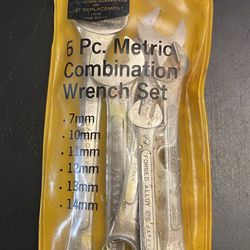 VINTAGE FULLER METRIC 6 PIECE COMBINATION WRENCH SET