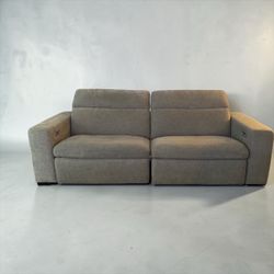 Gray Fabric Power Recliner Sofa