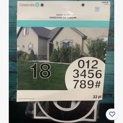 Celebrate It 33 piece Number Yard Signs Birthday Anniversary New 