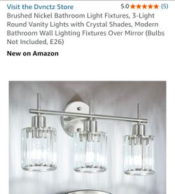 3-Light Vanity Lights with Crystal Shades