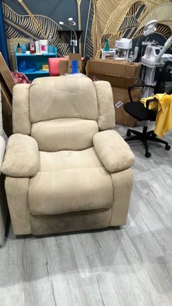 used beige fabric recliner