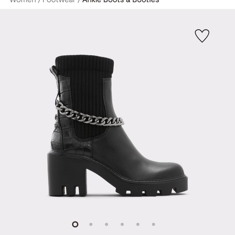 Aldo Allout Black Leather Ankle Boots Size 9