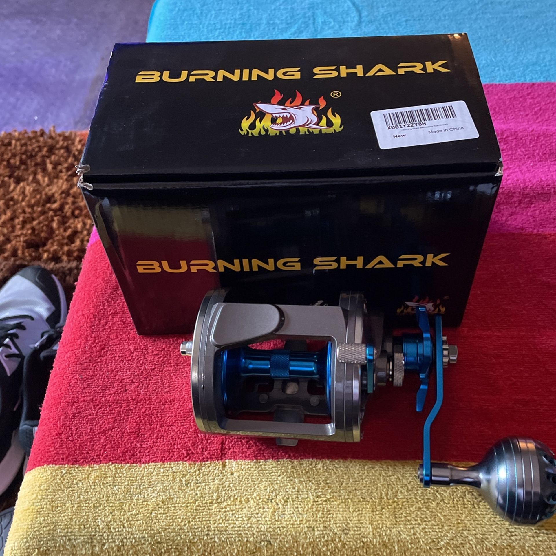 Burning Shark Fishing Reel Ozark Trail Rod for Sale in Madison, NC - OfferUp