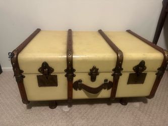 Vintage Steamer Trunk with Brass Hardware