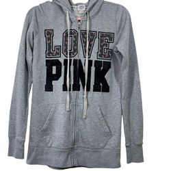 NWOT Victoria's Secret PINK Women's Grey and Black Sweatshirt