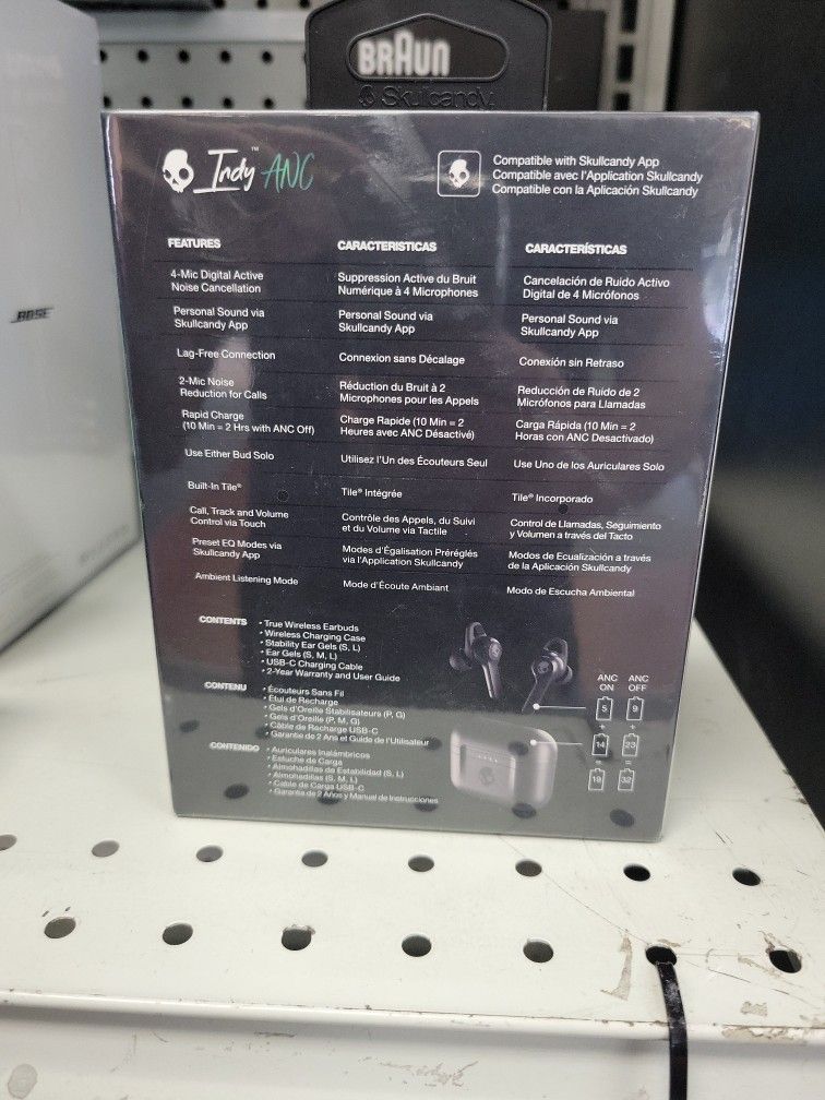 Skullcandy Indy Anc Noise Cancelling Bluetooth Earbuds