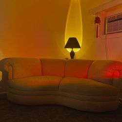 Vintage Mid-Century Modern Curved Sectional Sofa - Beige