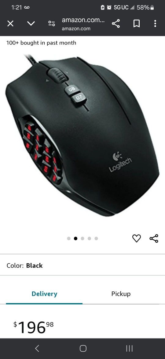 Logitech Lazer Gaming Mouse