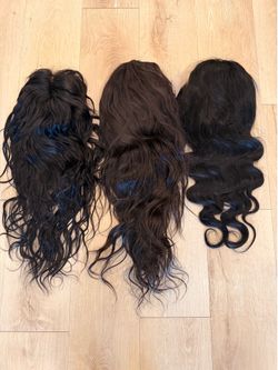 3 human hair wigs
