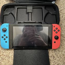 Nintendo Switch With Games. Case. Half A Year Of Online 