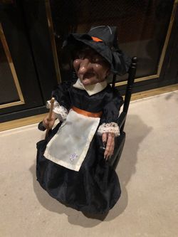 Halloween witch on a rocking chair