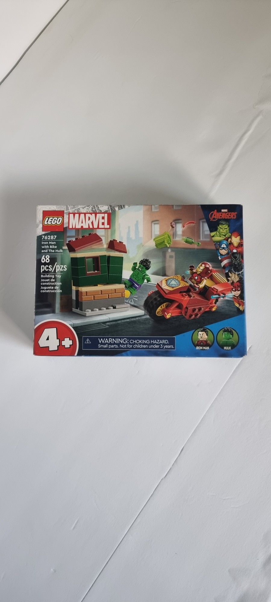 Lego Marvel Iron man with bike and Hulk